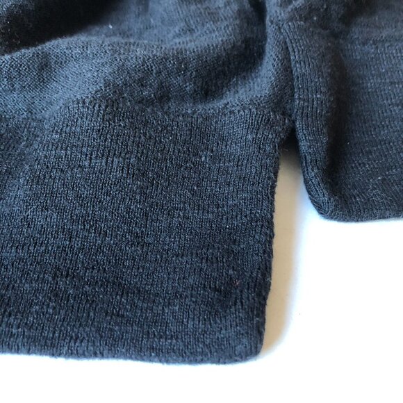 Vince Tan Black Color Block Sweater 100% Cotton Scoop Neck Drop Shoulder Stretch - Picture 14 of 15